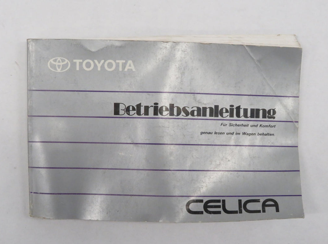 Toyota Celica T18 Bedienungsanleitung Betriebsanleitung 01999-20541