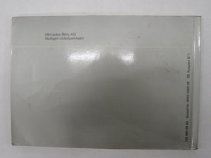Mercedes Benz W126 C126 Bedienungsanleitung owners manual 1265840082